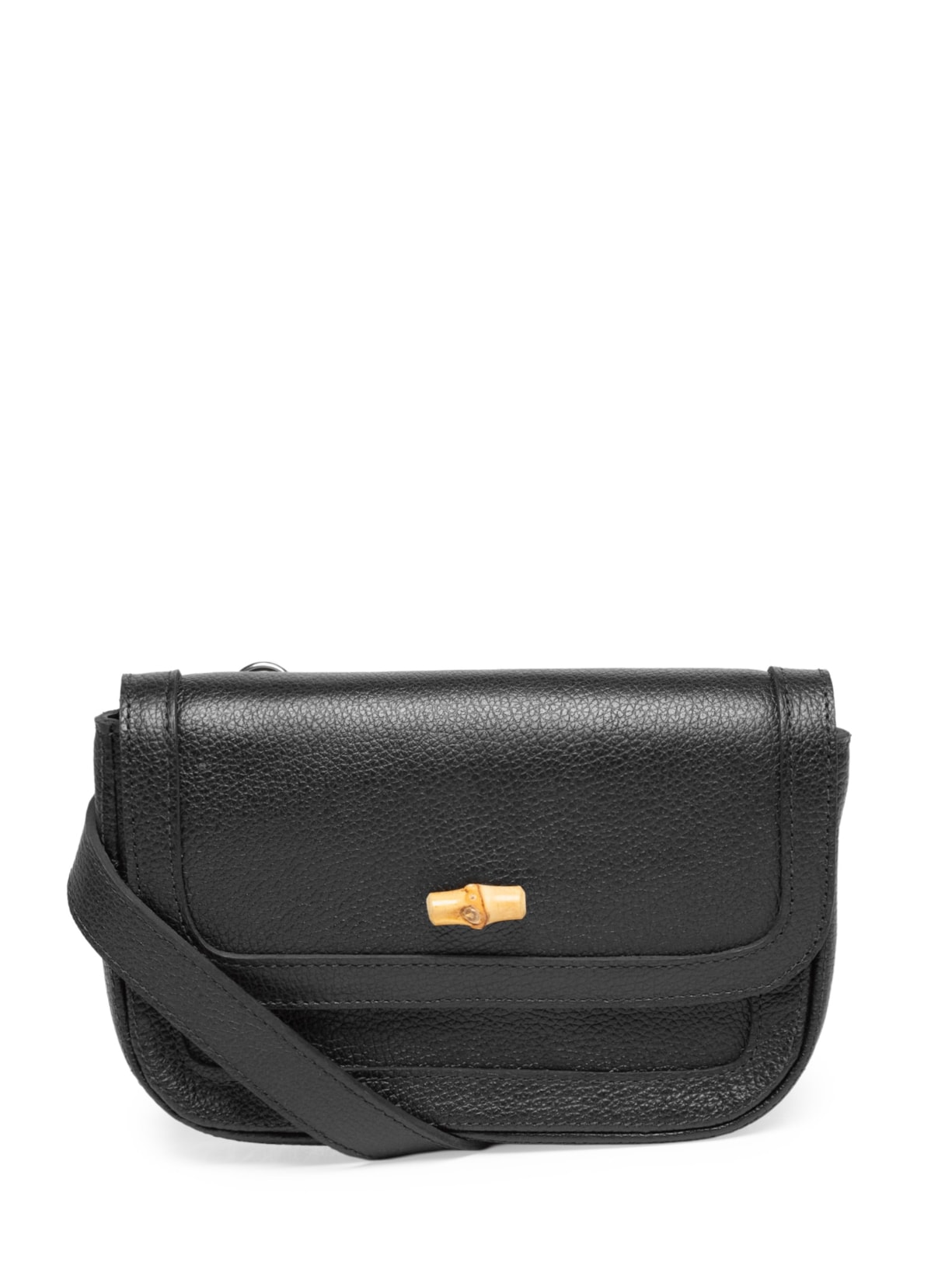 Pochete Feminina Maya Couro Preto Glorinha Paranaguá