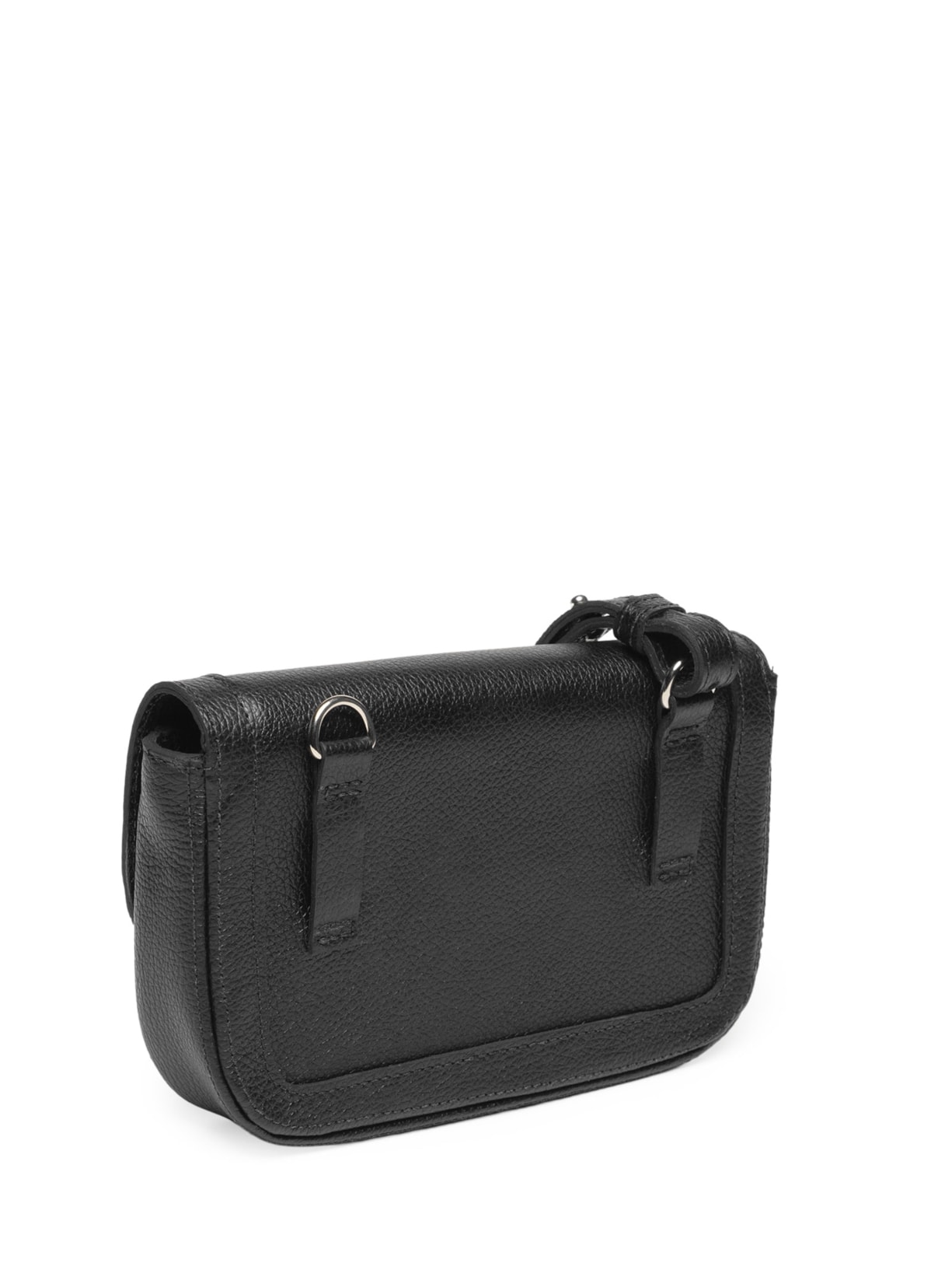 Pochete Feminina Maya Couro Preto Glorinha Paranaguá