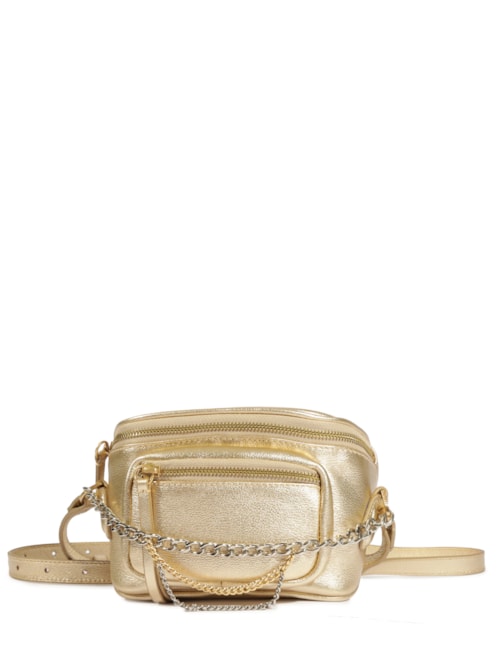 Pochete Feminina Pequena Easy Fly Metal - Dourado