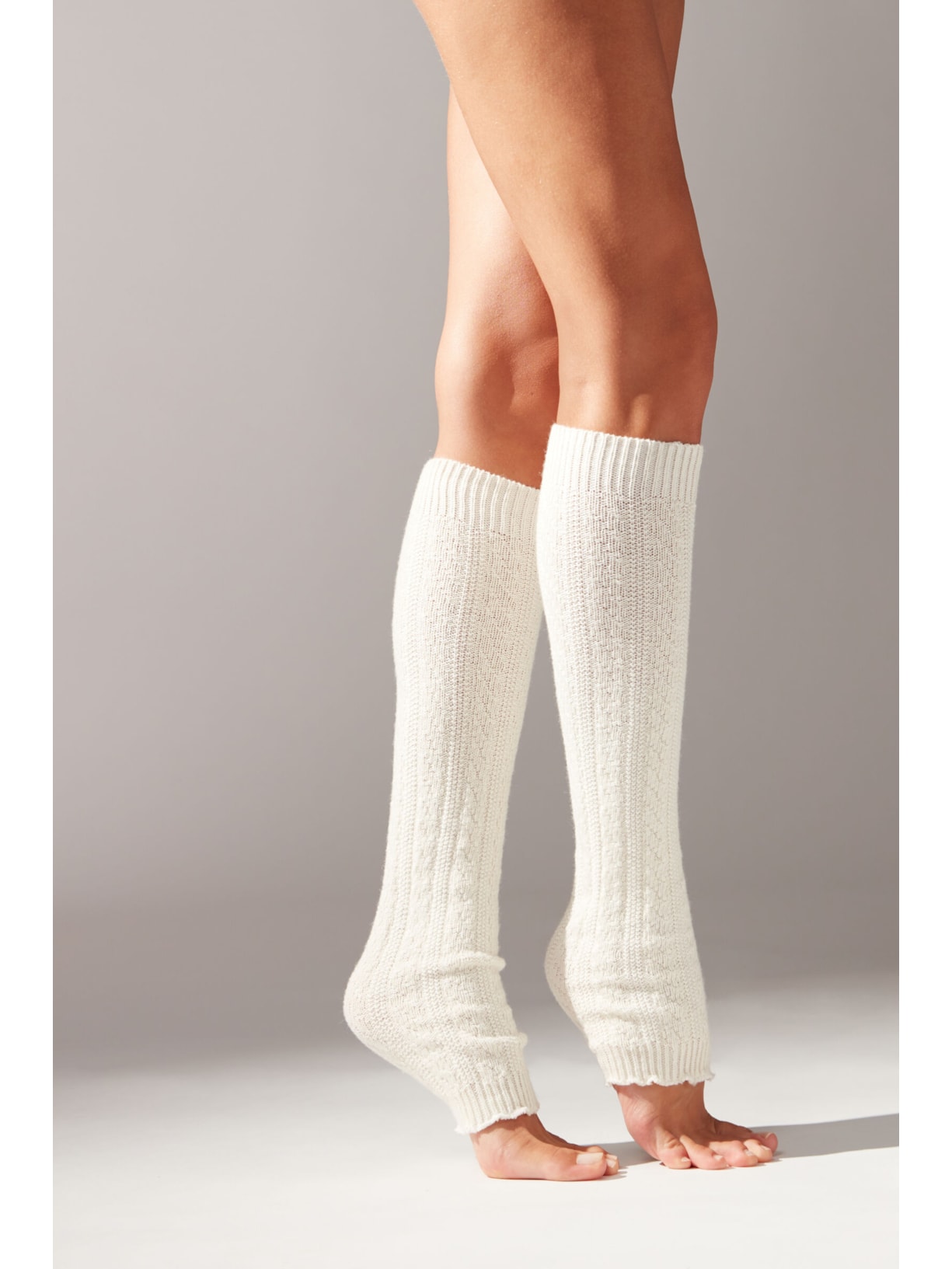 Polaina Canelada Branco Calzedonia