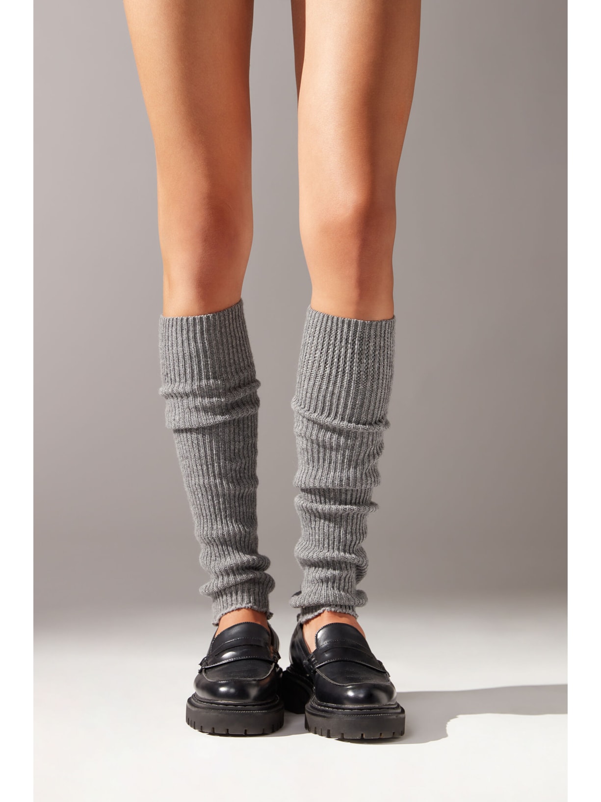 Polaina Canelada Cinza Calzedonia