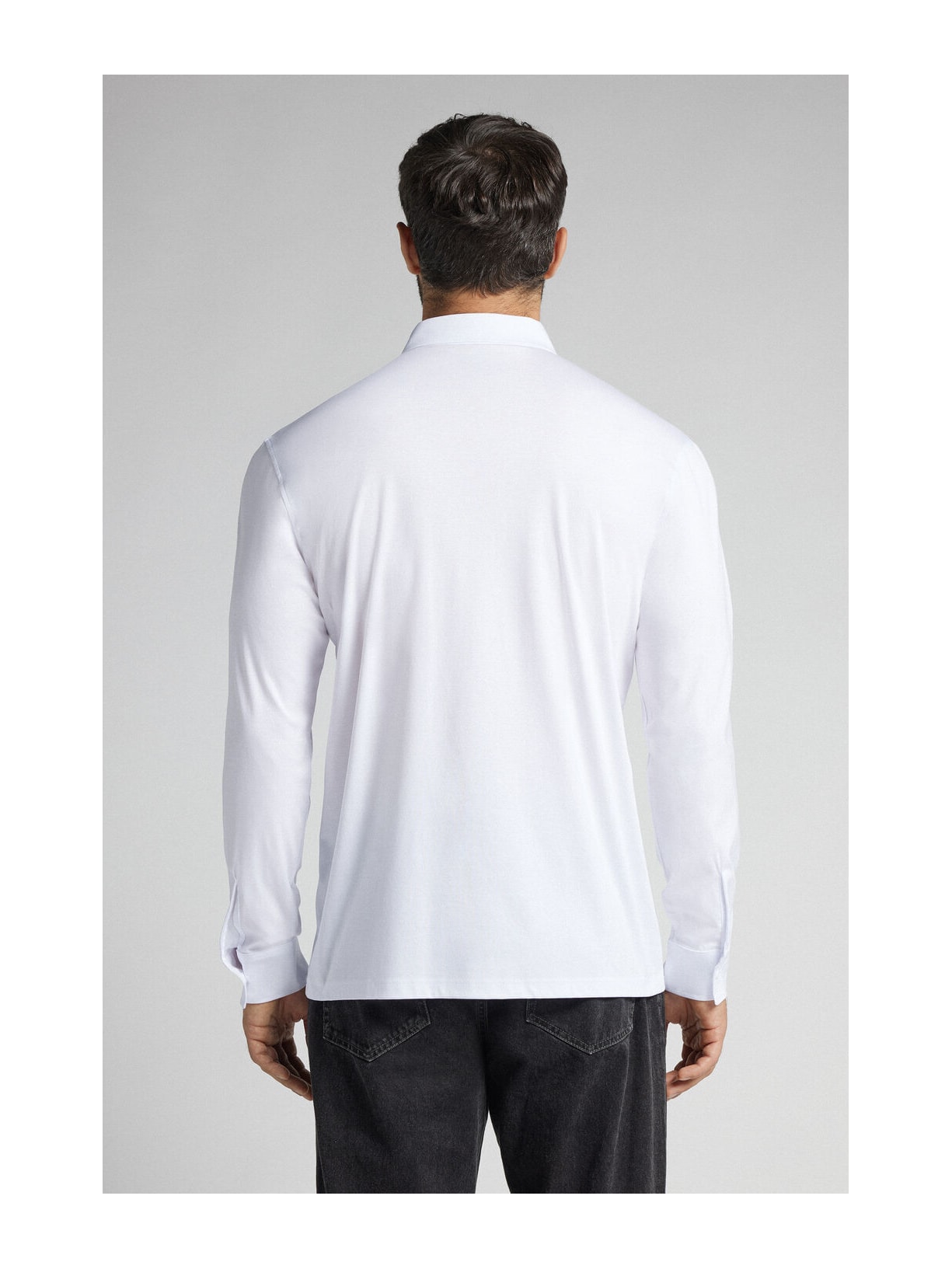 Polo De Manga Comprida Em Algodão Premium Branco Intimissimi