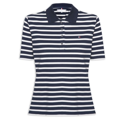 Pólo Feminina 1985 Regular Pique SS - Azul