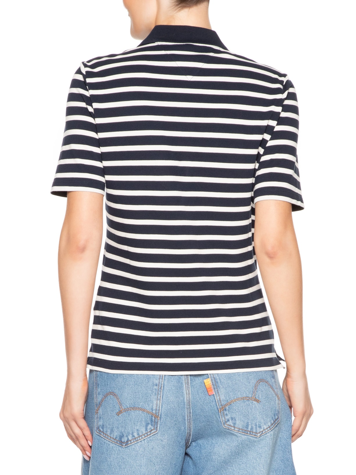 Pólo Feminina 1985 Regular Pique SS Azul Tommy Hilfiger