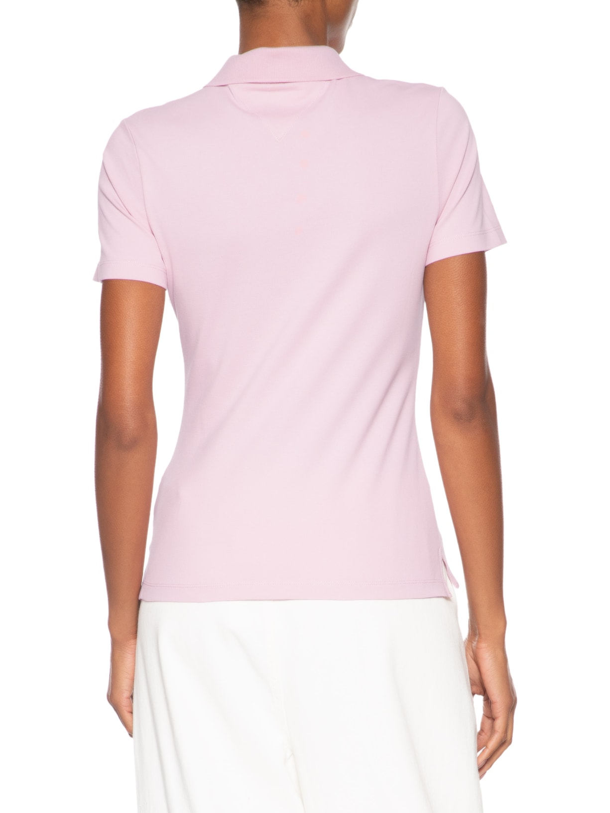 Polo Feminina 1985 Slim Piquet Rosa Tommy Hilfiger