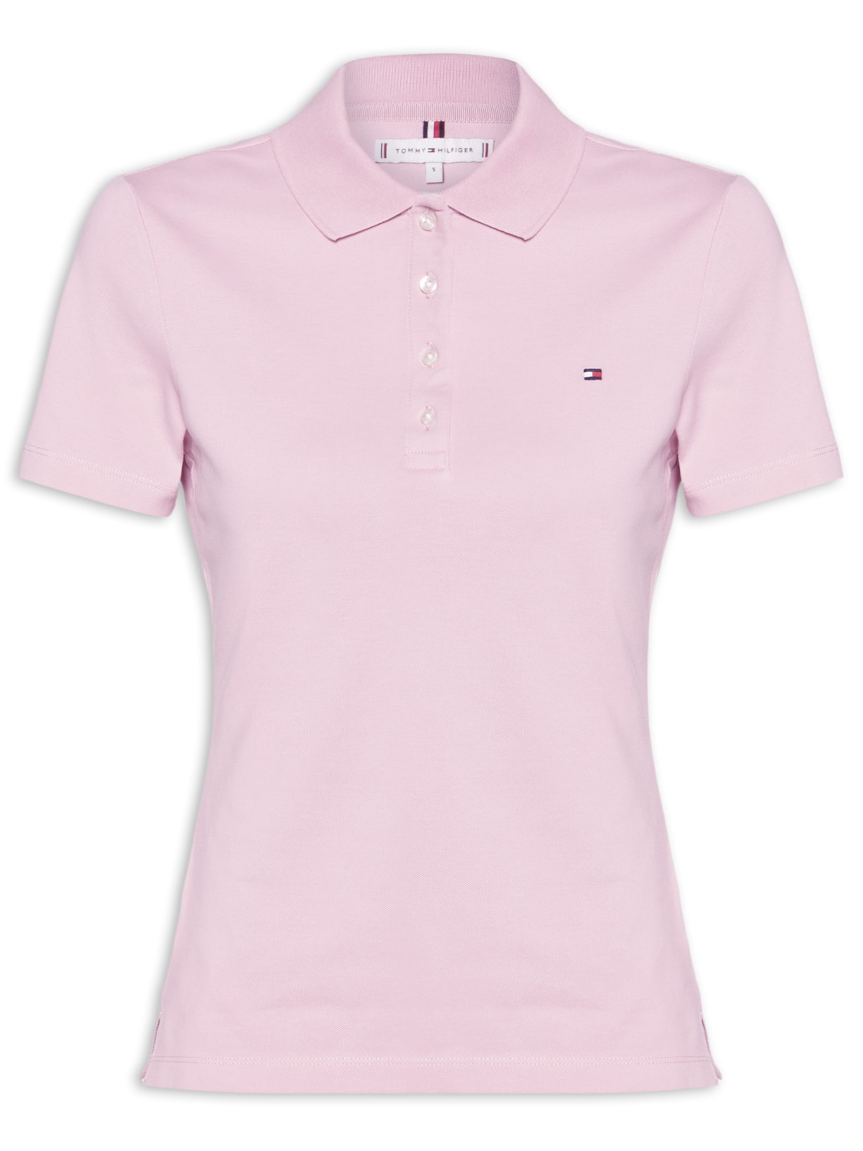 Polo Feminina 1985 Slim Piquet Rosa Tommy Hilfiger