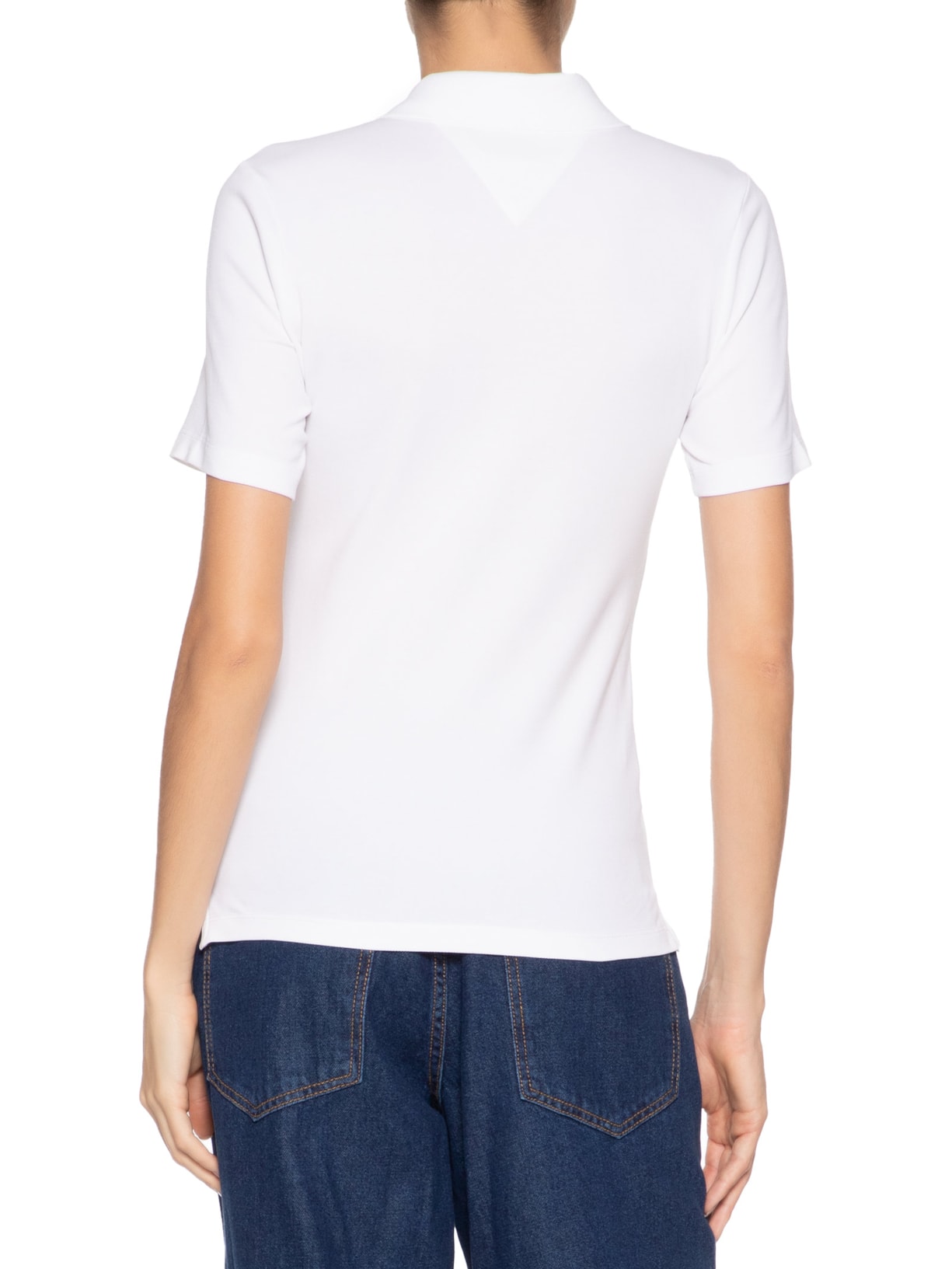 Polo Feminina 1985 Slim Piquet SS Branco Tommy Hilfiger