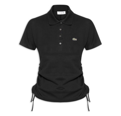 Polo Feminina Adjustable Piquet Corte Ajustado - Preto
