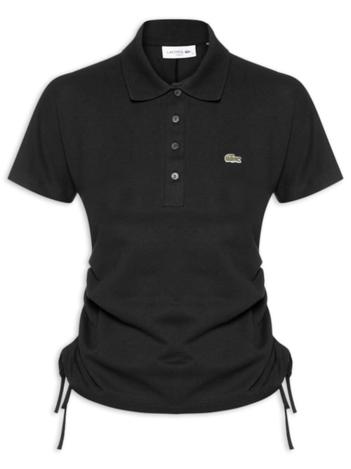 Polo Feminina Adjustable Piquet Corte Ajustado - Preto
