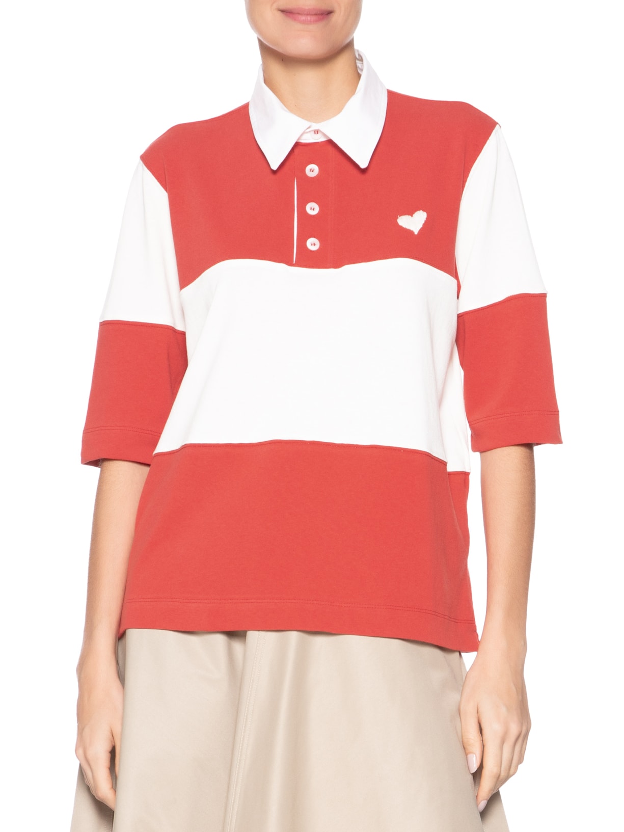 Polo Feminina Bicolor Vermelho J.chermann