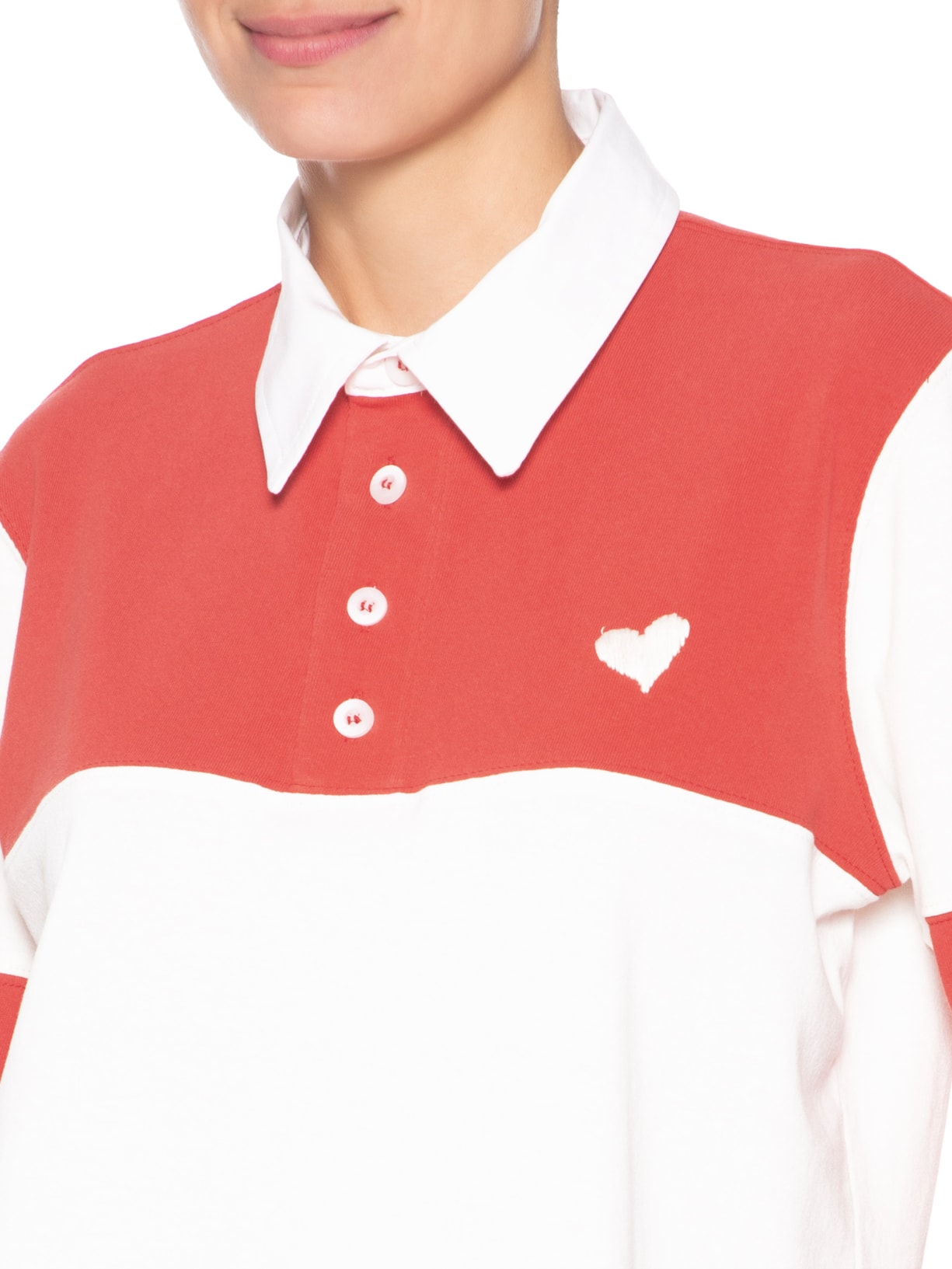 Polo Feminina Bicolor Vermelho J.chermann