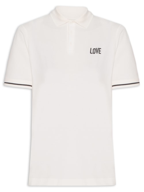 Polo Feminina Bordado - Branco