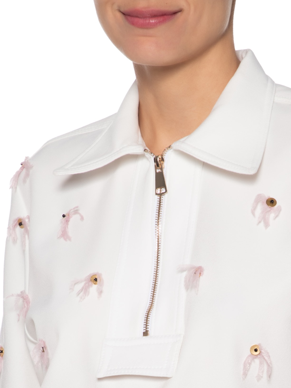 Polo Feminina Bordado Branco Vico Studio