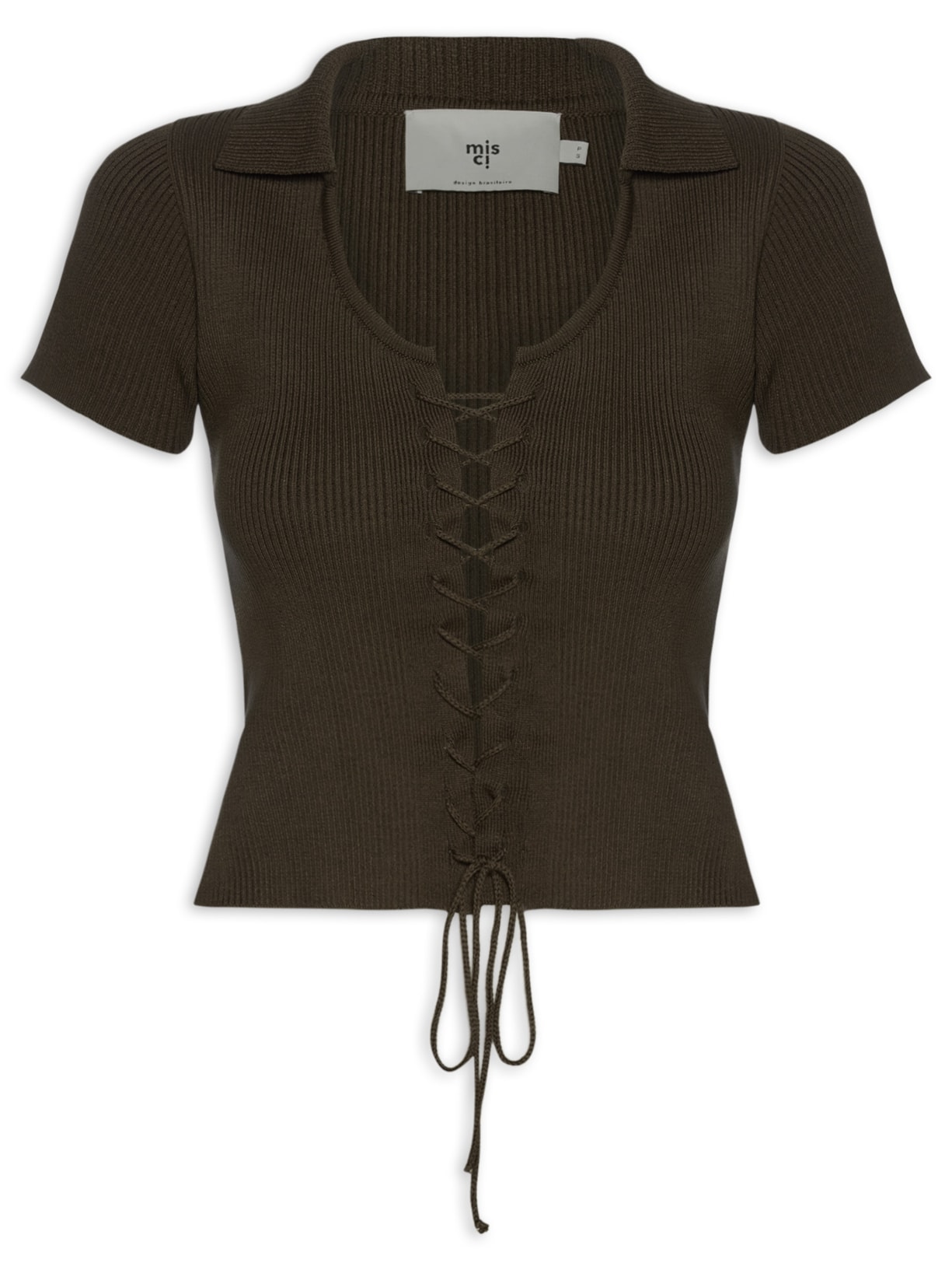 Polo Feminina Carol Tricot - Marrom