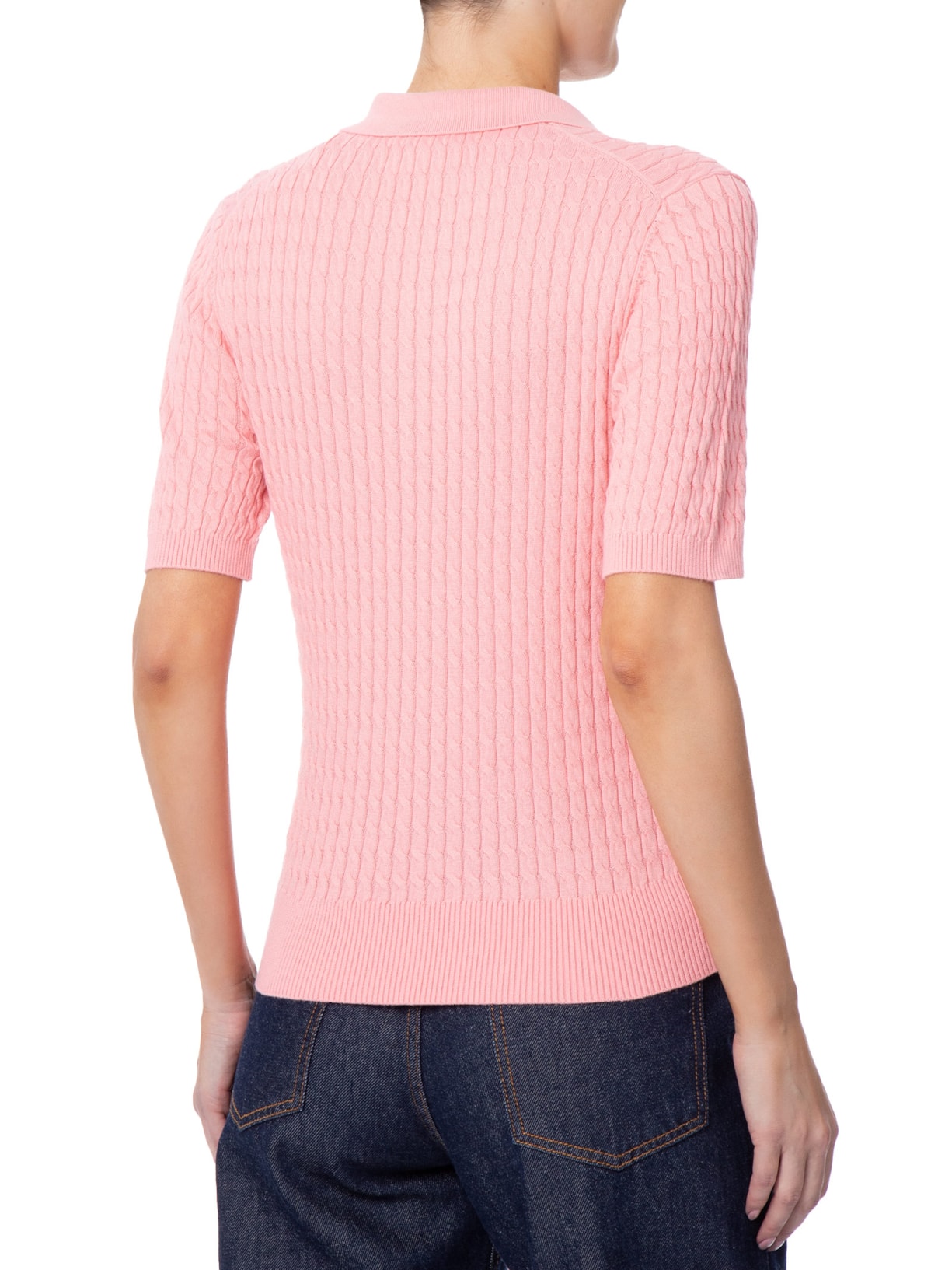 Polo Feminina Co Cable Fine GG Slm Rosa Tommy Hilfiger