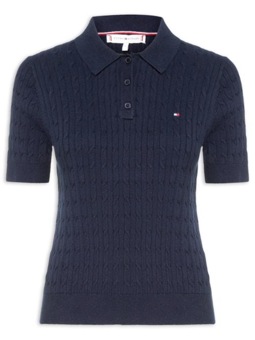 Polo Feminina Co Cable S/S NK - Azul