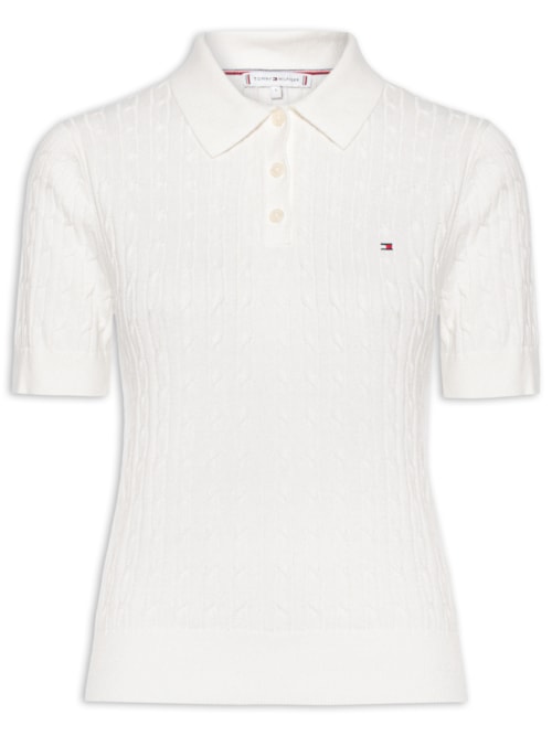 Polo Feminina Co Cable S/S NK - Branco