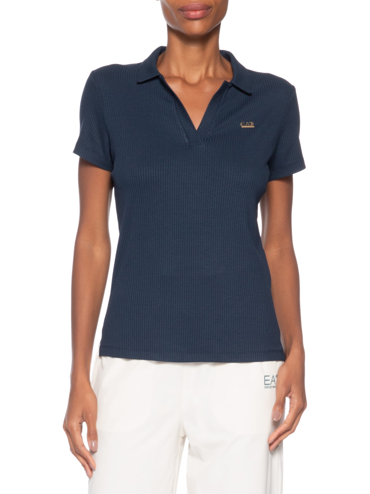 Polo Feminina Core Lady Relax W SS Azul Ea7 Emporio Armani