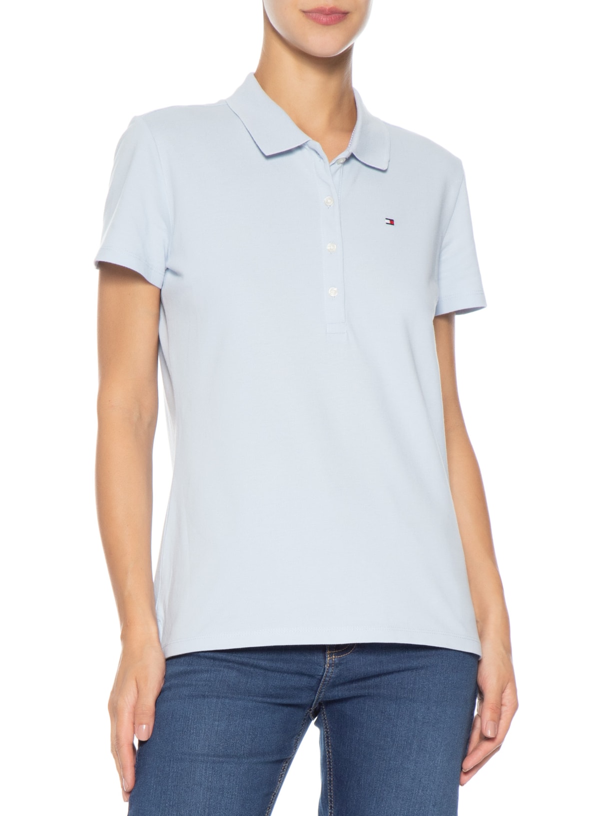 Polo Feminina Cotton Piquê Classic Azul Tommy Hilfiger