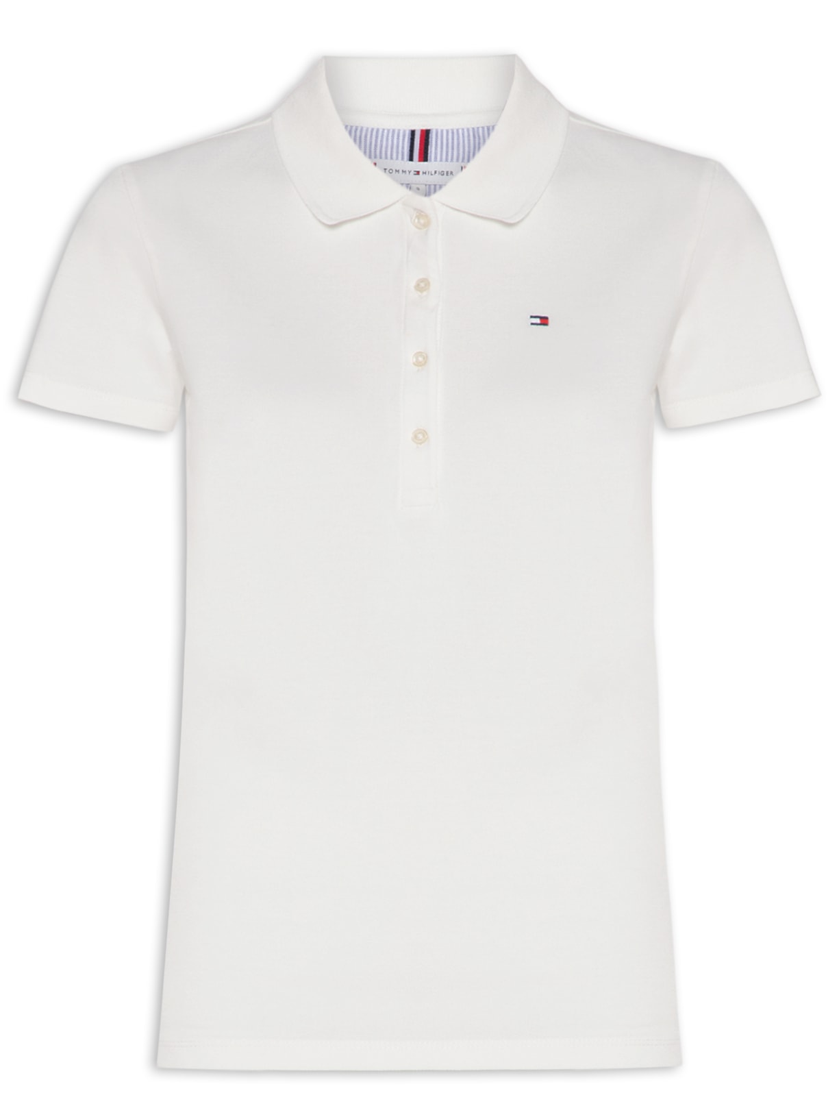 Polo Feminina Cotton Piquê Classic Branco Tommy Hilfiger