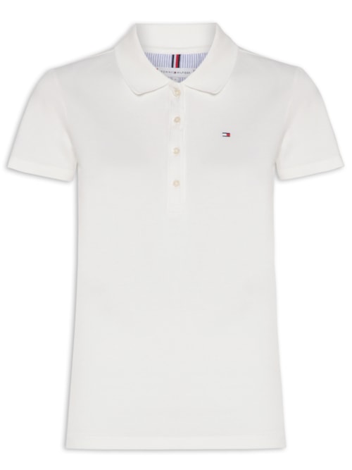 Polo Feminina Cotton Piquê Classic - Branco