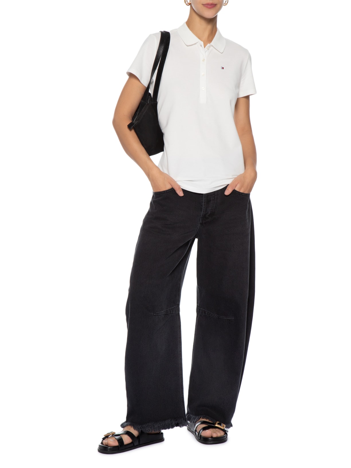Polo Feminina Cotton Piquê Classic Branco Tommy Hilfiger