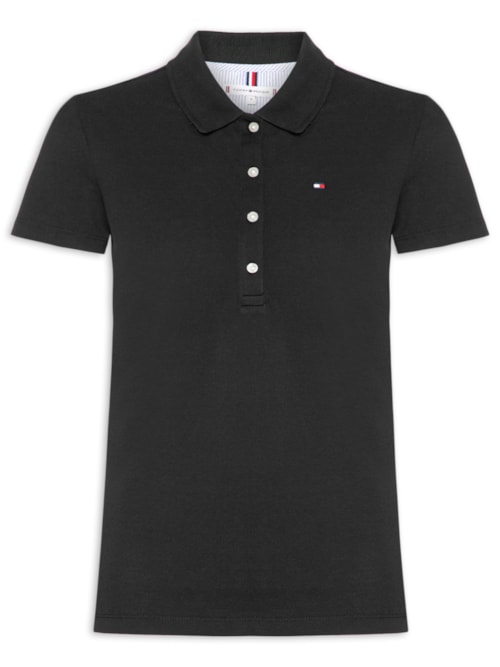 Polo Feminina Cotton Piquê Classic - Preto