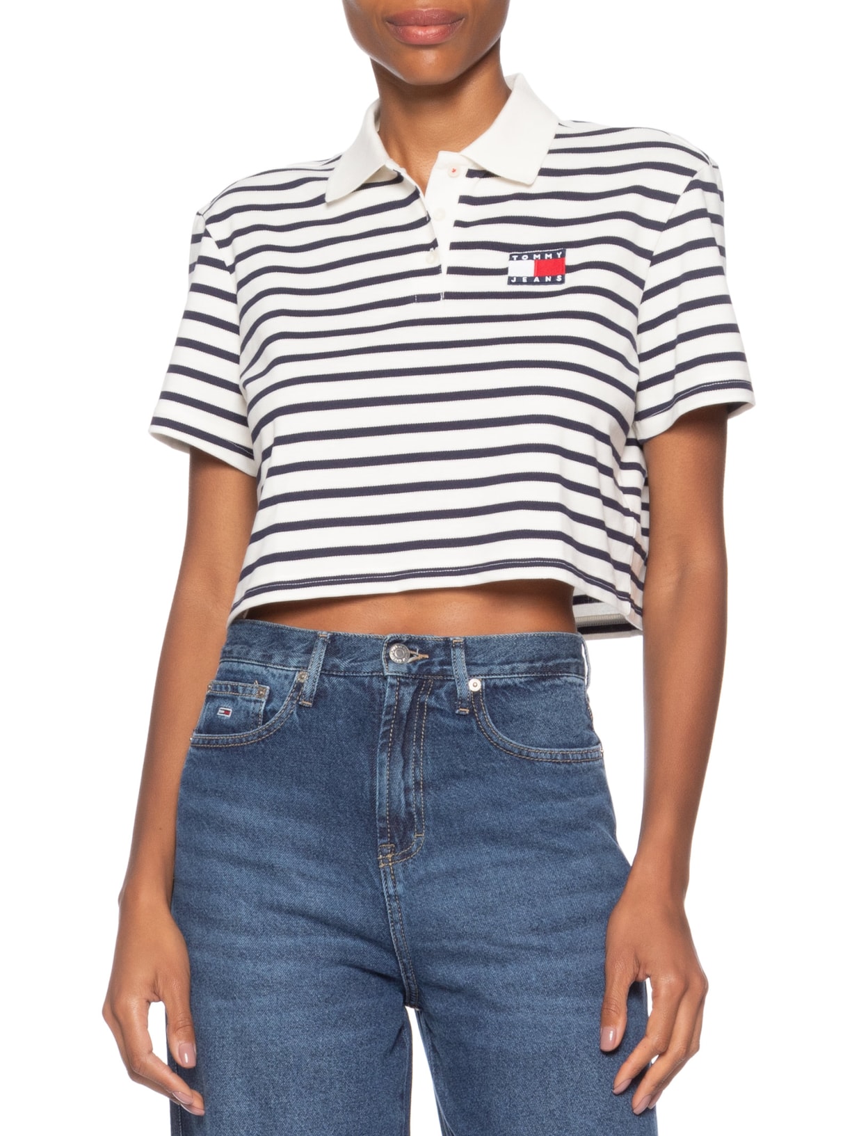 Polo Feminina Crp Badge SS Polo Azul Tommy Jeans
