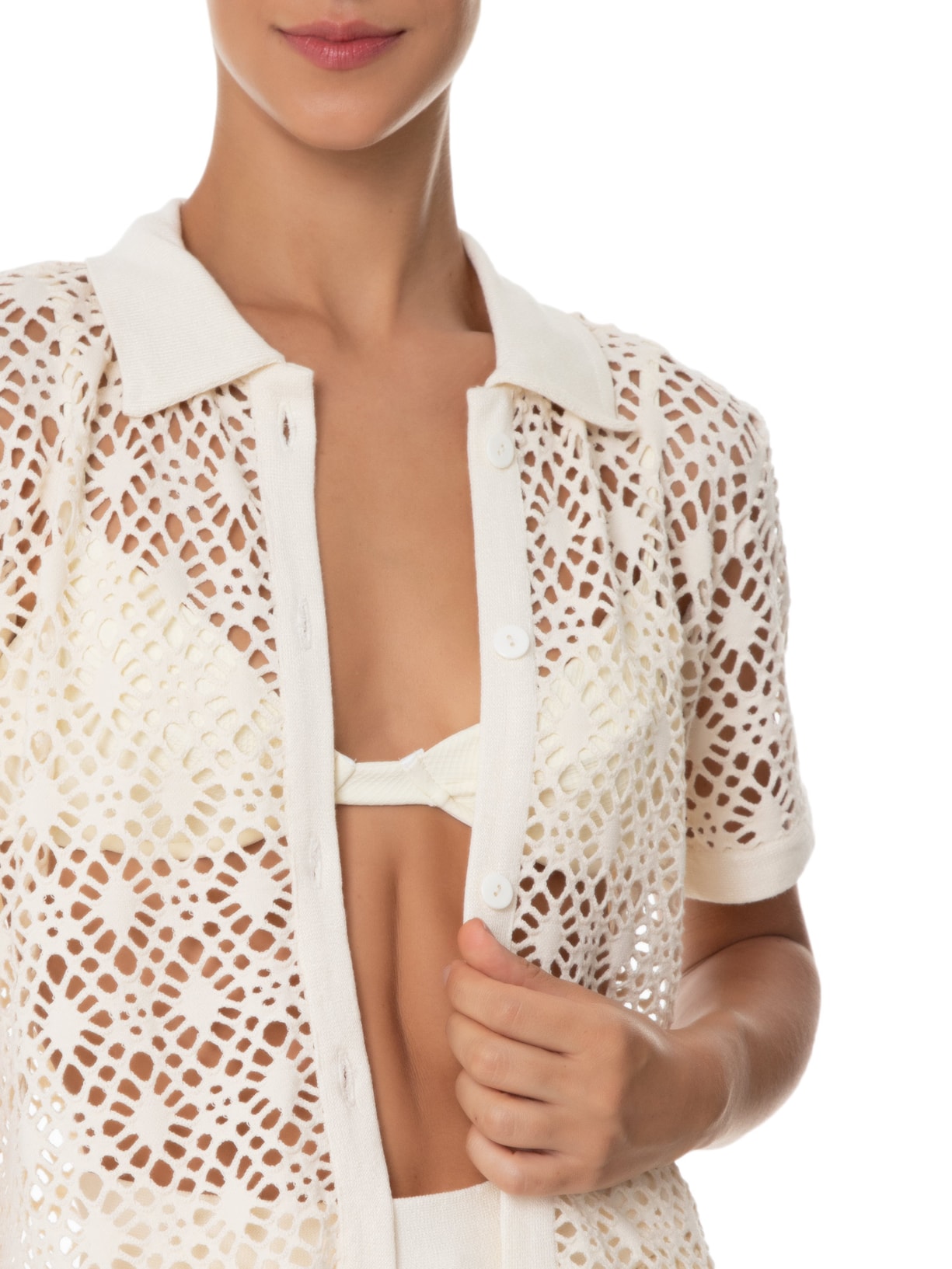 Polo Feminina De Tricot Bege August Swim