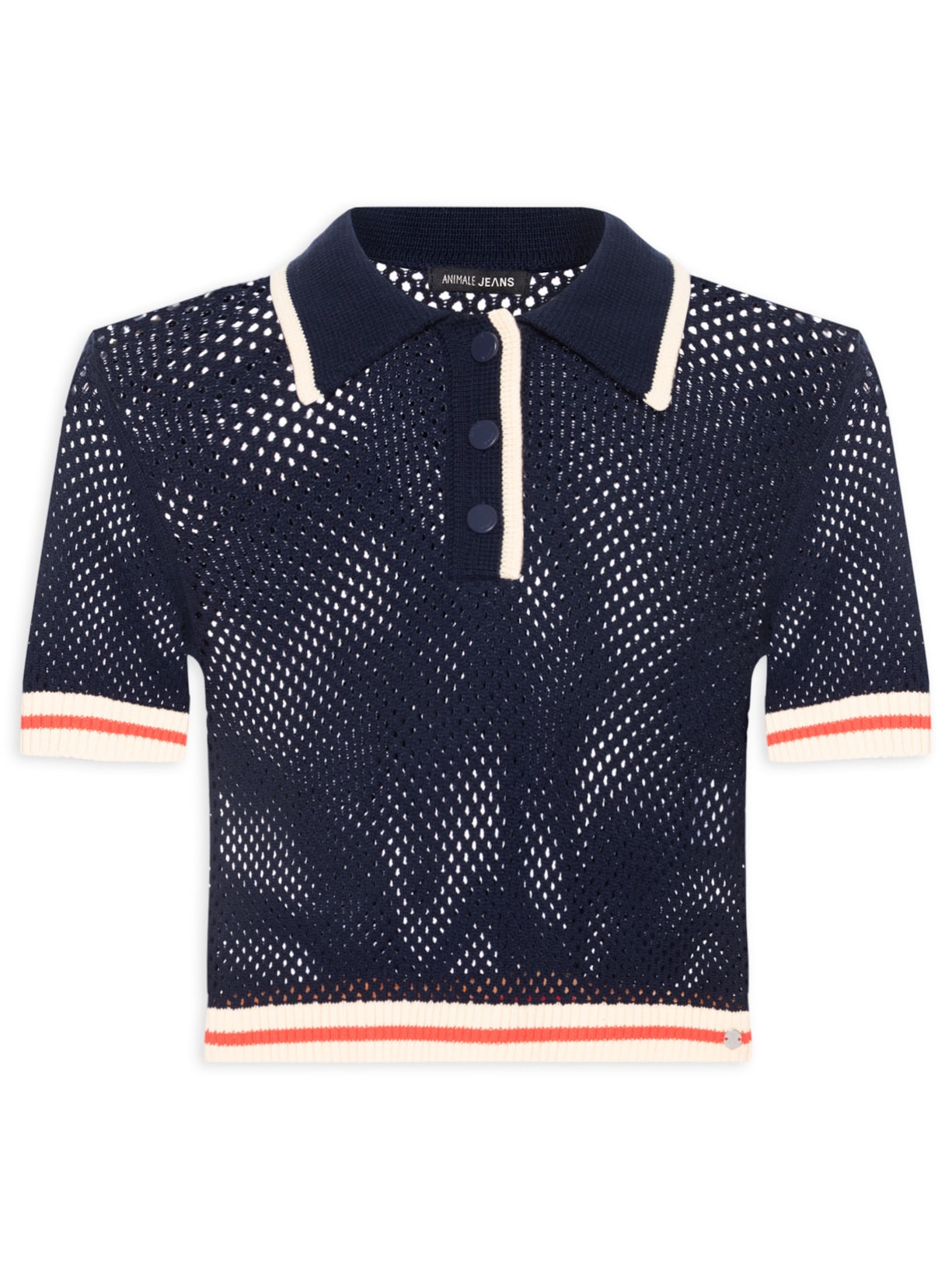 Polo Feminina de Tricot – Azul Animale Jeans