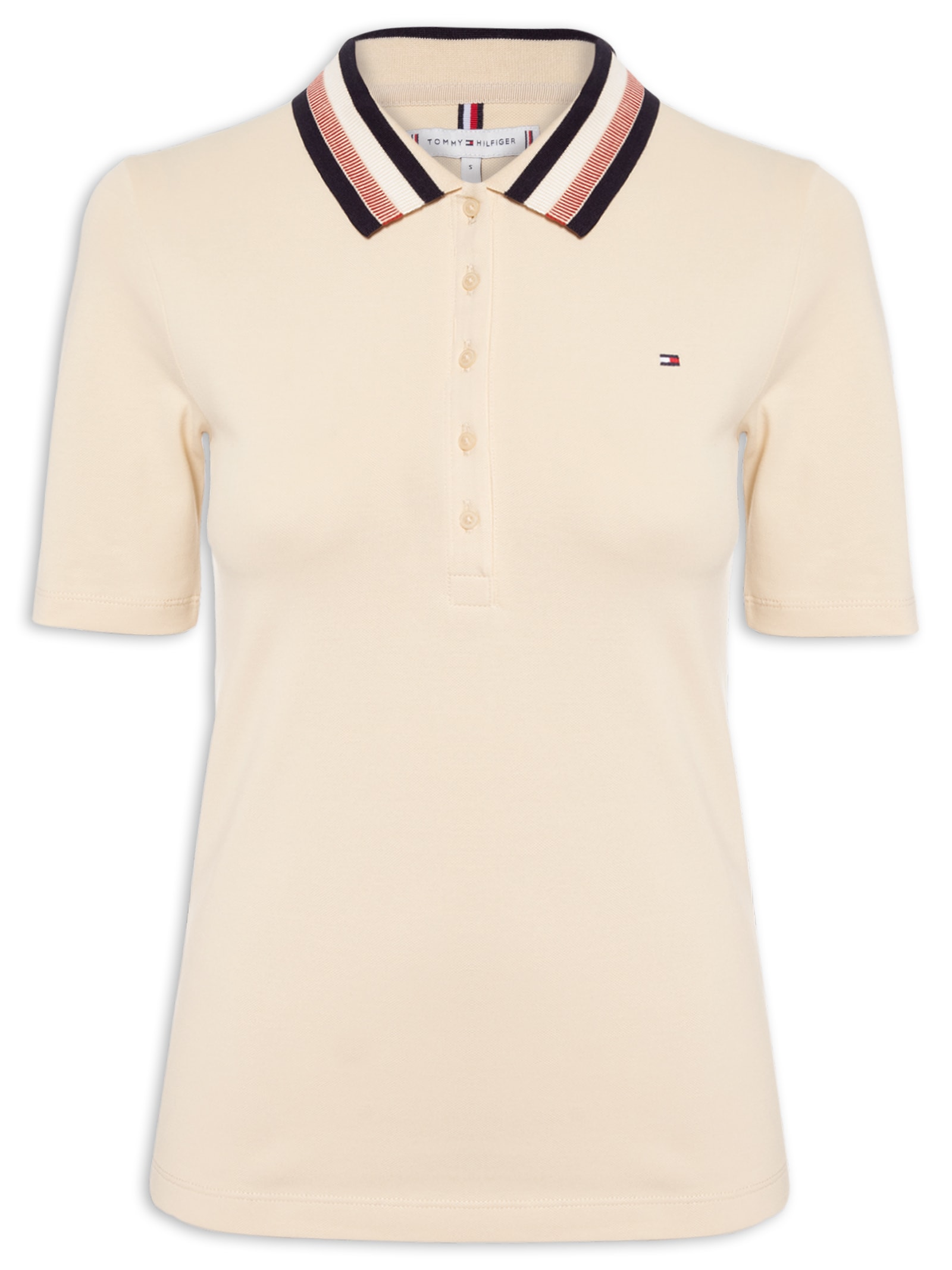 Polo Feminina Detail - Tommy Hilfiger - Bege