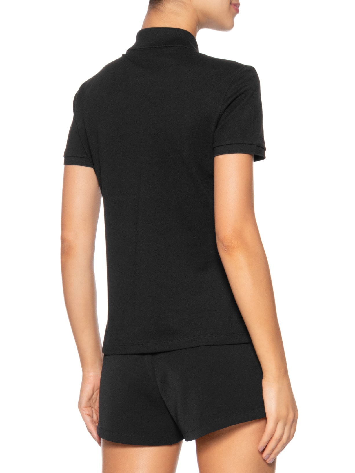 Polo Feminina Em Piquet Algodão Com Strech Preto Lacoste