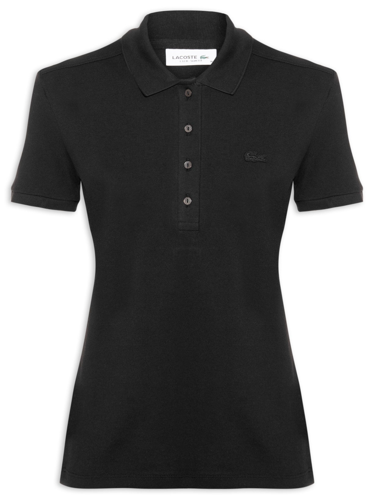 Polo Feminina Em Piquet Algodão Com Strech Preto Lacoste