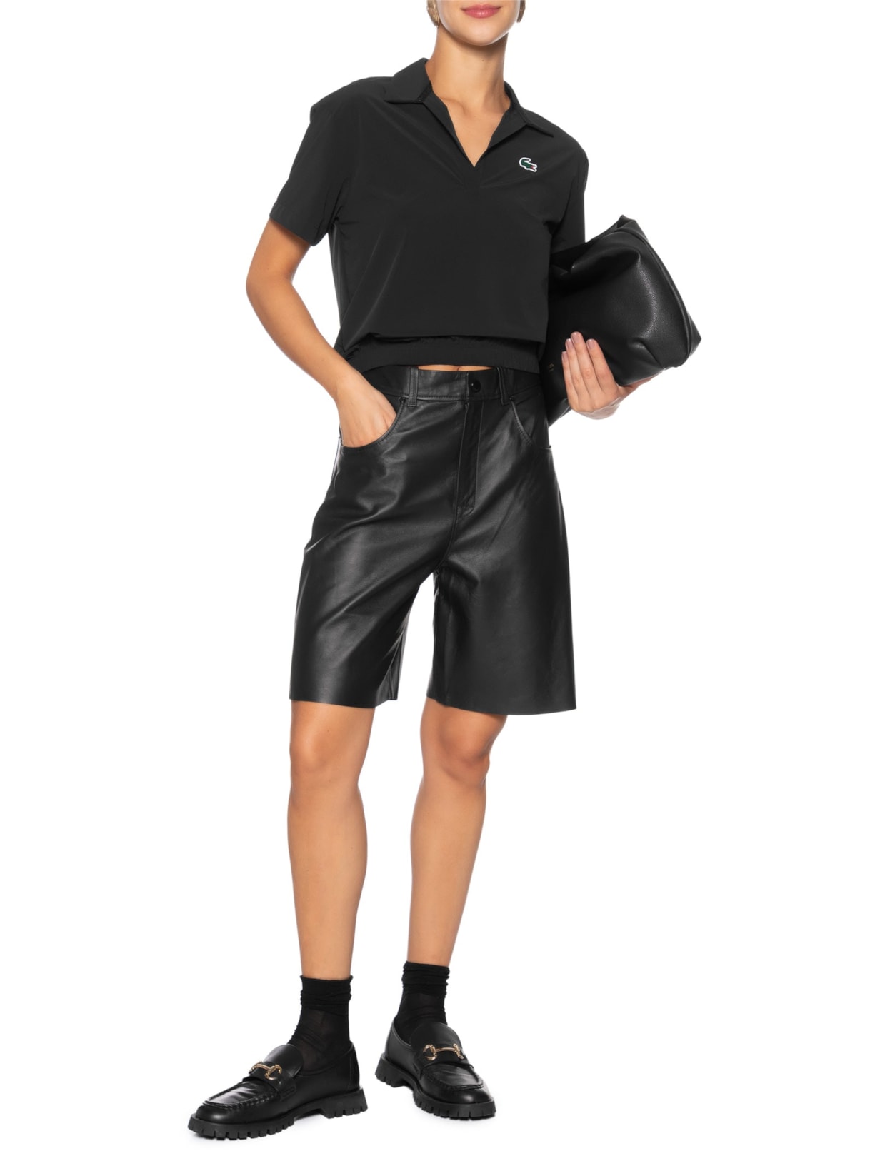 Polo Feminina Esportiva Ultra Dry Stretch Preto Lacoste