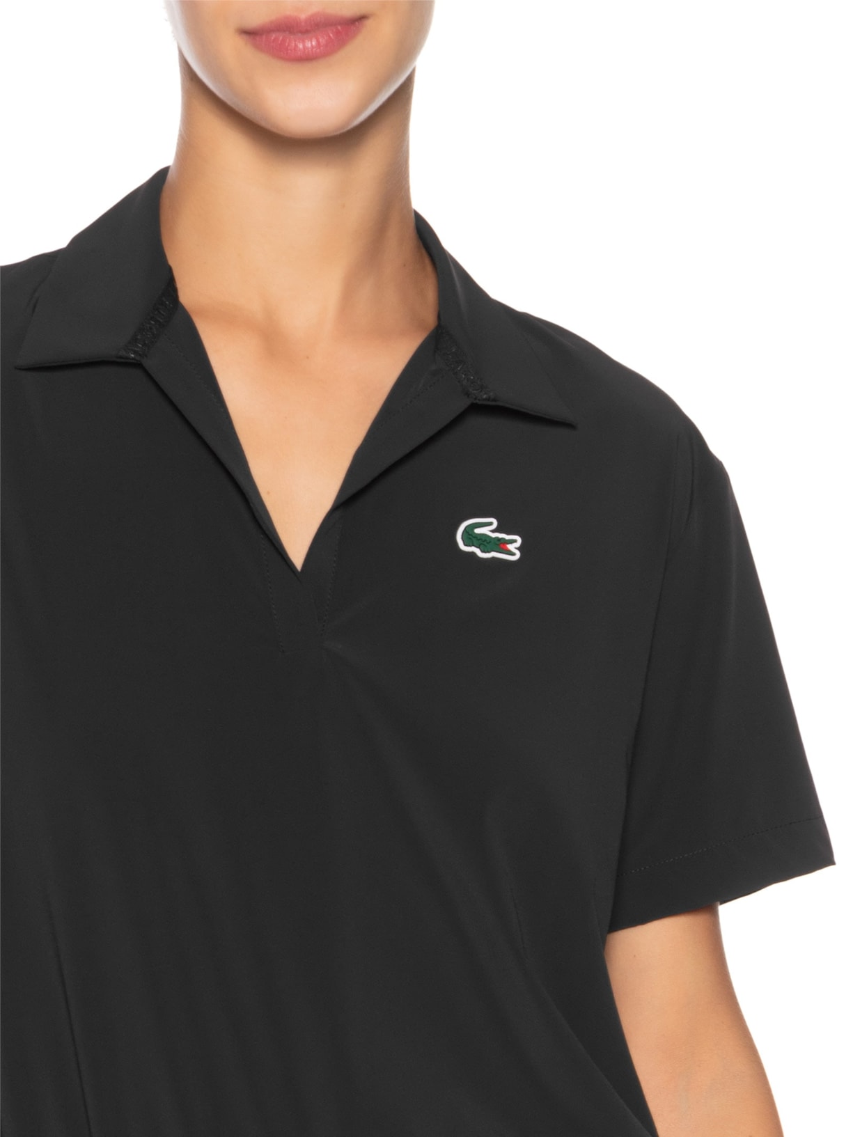 Polo Feminina Esportiva Ultra Dry Stretch Preto Lacoste