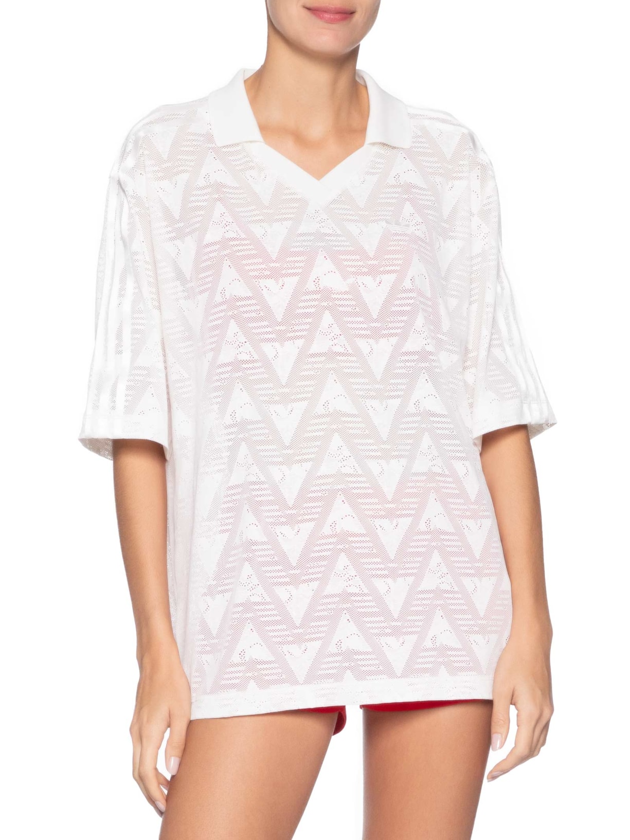 Polo Feminina Lace JSY Branco Adidas Originals