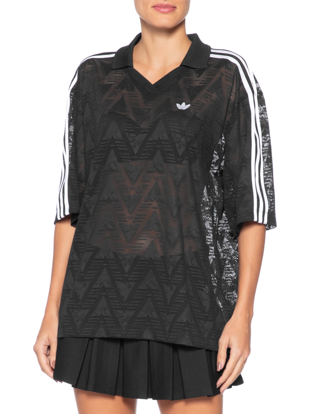 Polo Feminina Lace JSY Preto Adidas Originals