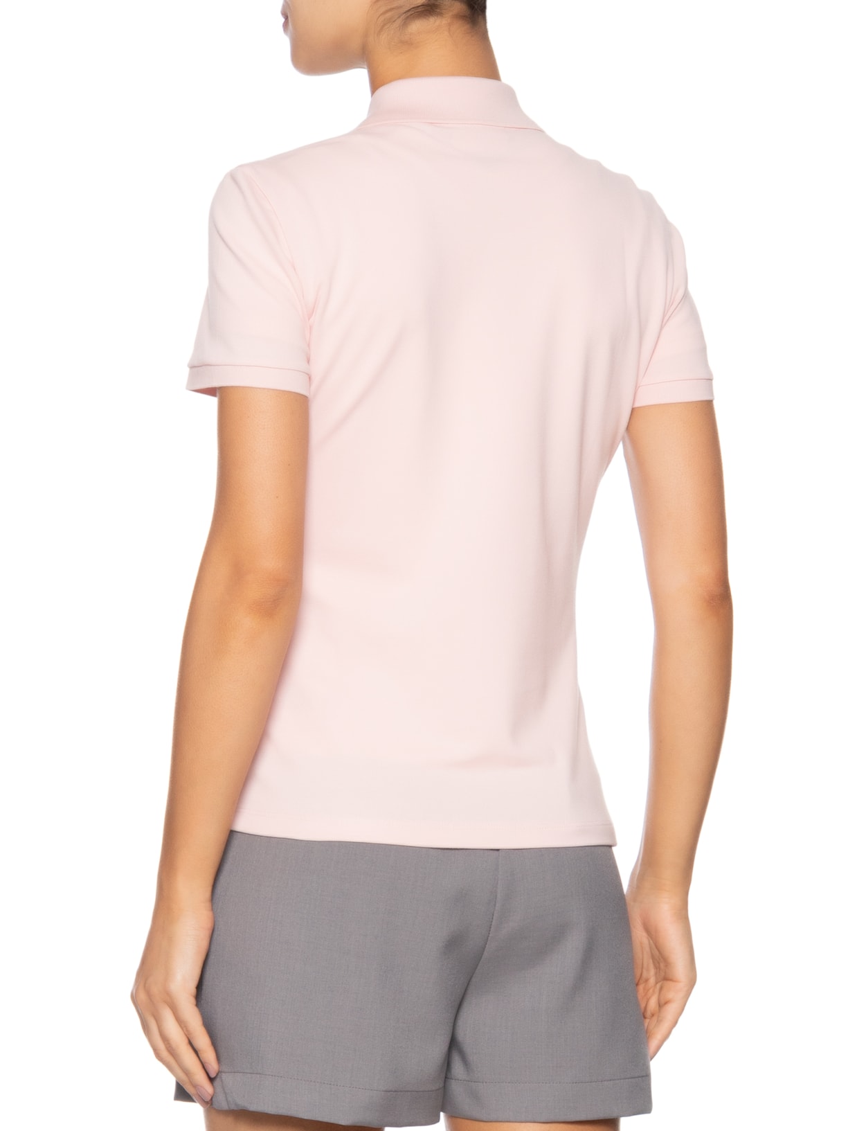 Polo Feminina Lacoste Em Piquet Rosa Lacoste