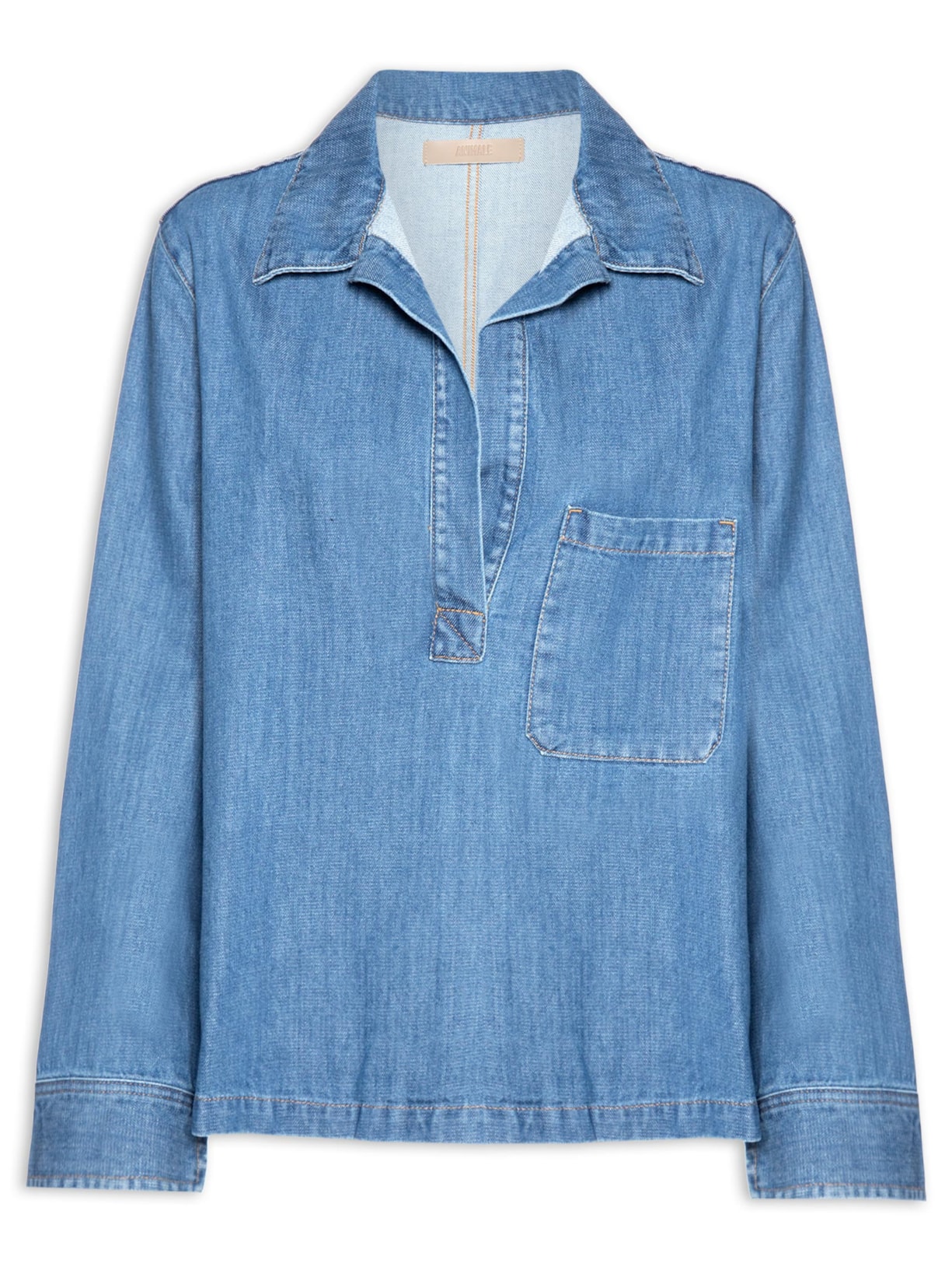 Polo Feminina Lavagem Clara - Azul