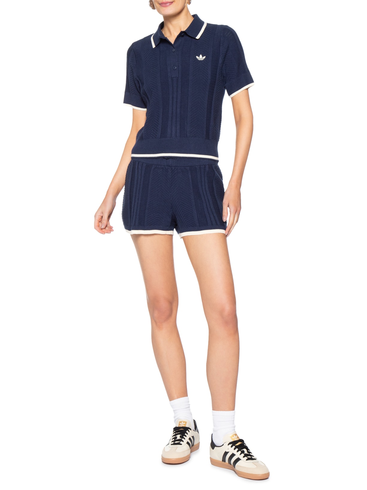 Polo Feminina Main Originals Azul Adidas Originals