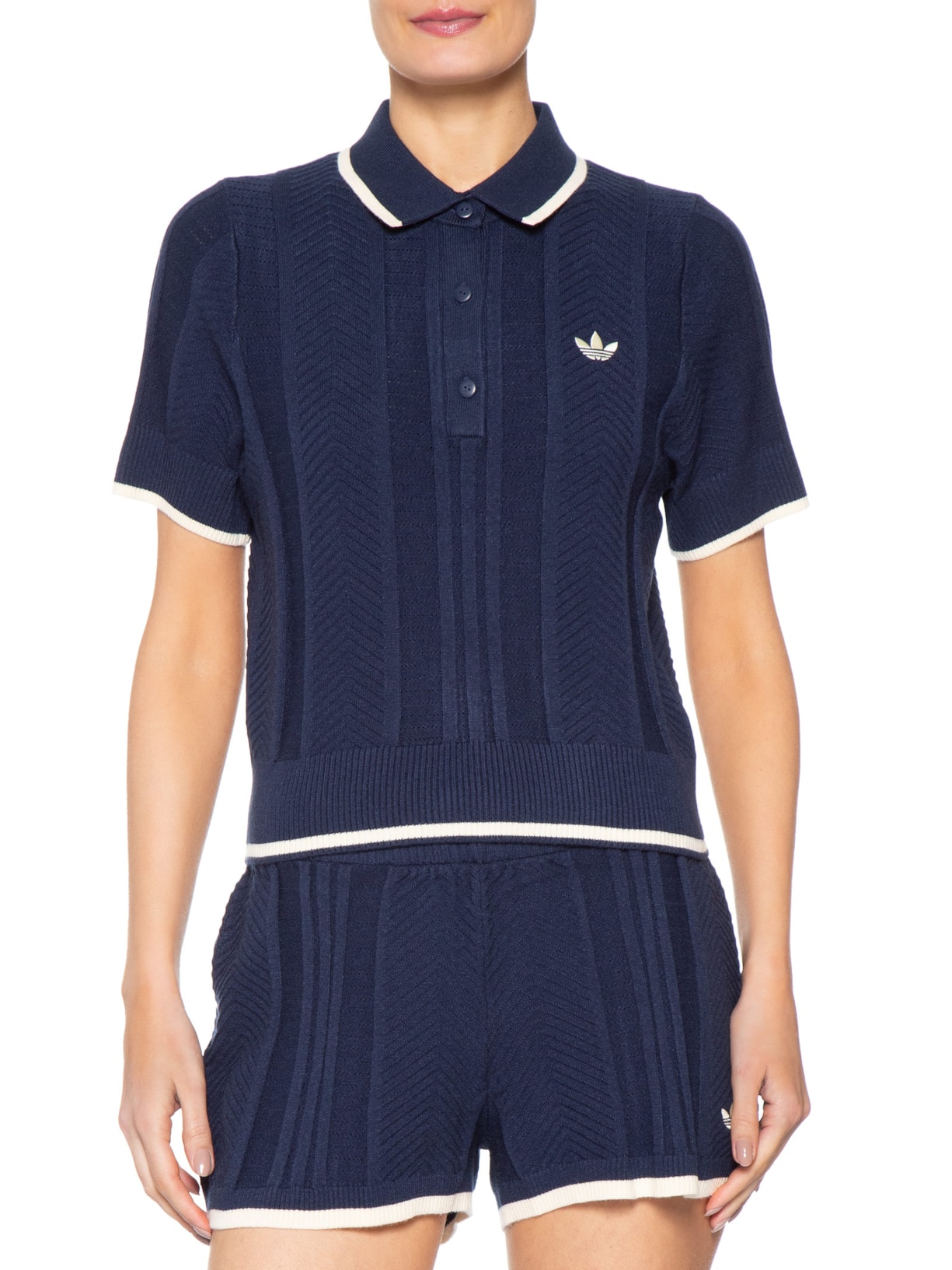 Polo Feminina Main Originals Azul Adidas Originals