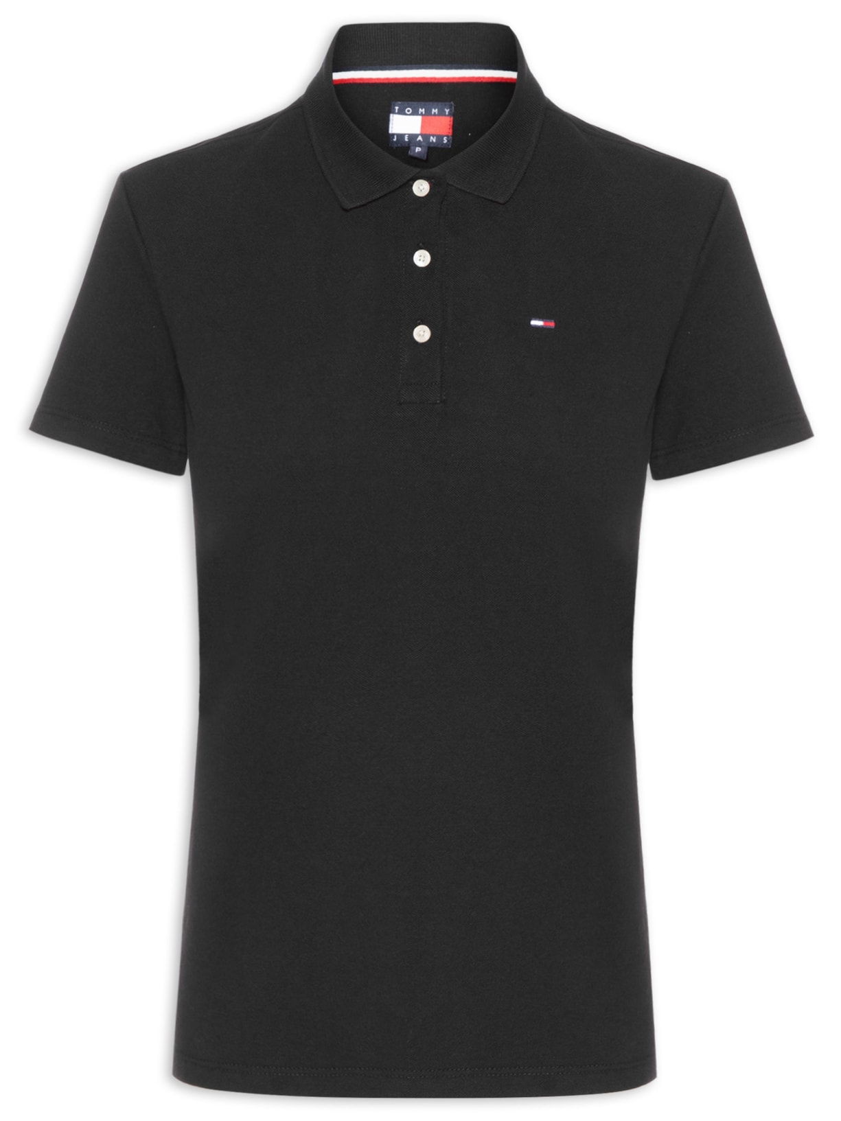 Polo Feminina Original Basic Preto Tommy Jeans