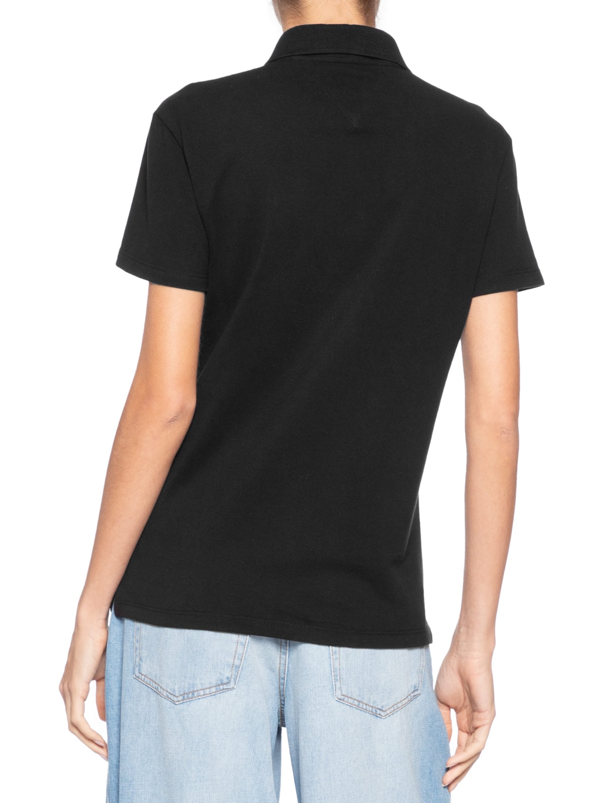 Polo Feminina Original Basic Preto Tommy Jeans
