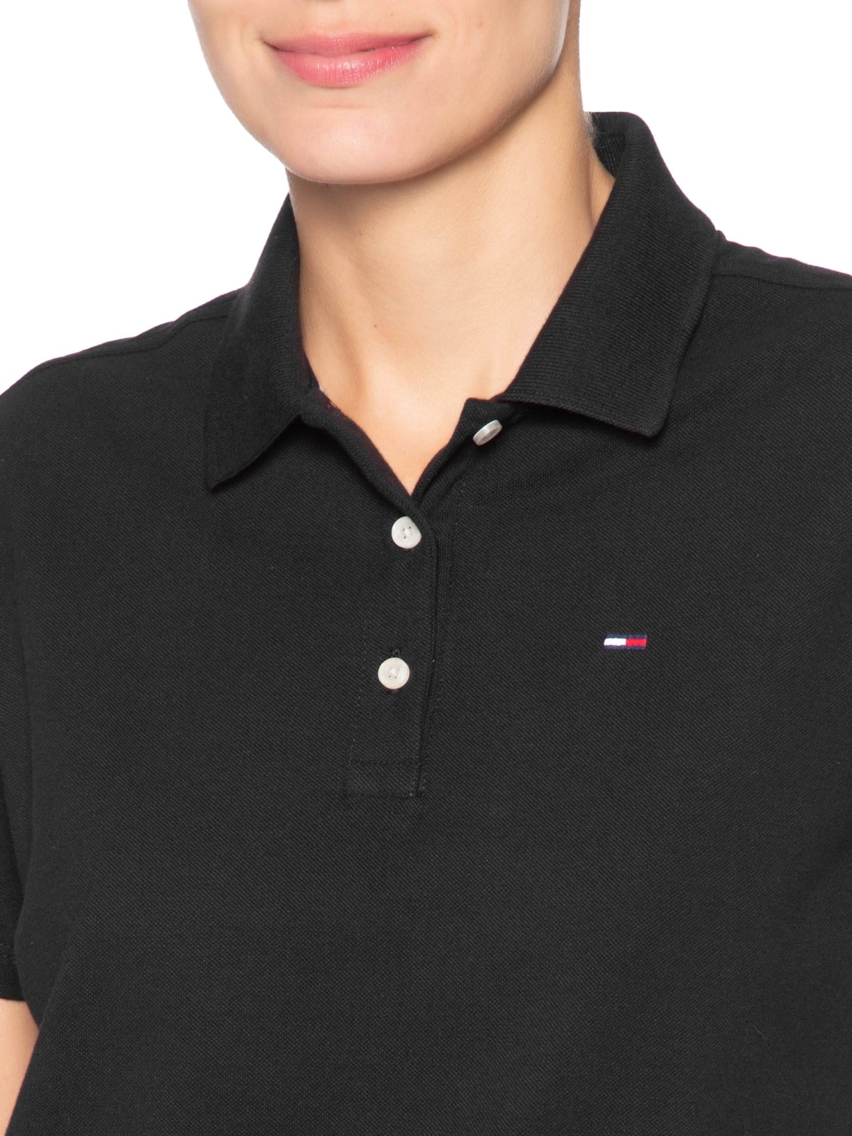 Polo Feminina Original Basic Preto Tommy Jeans