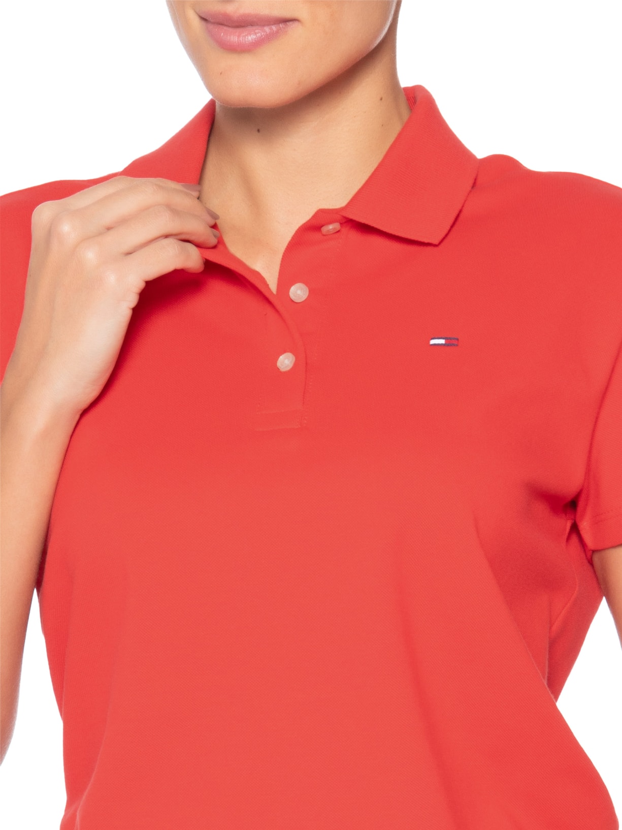 Polo Feminina Original Basic Vermelho Tommy Jeans