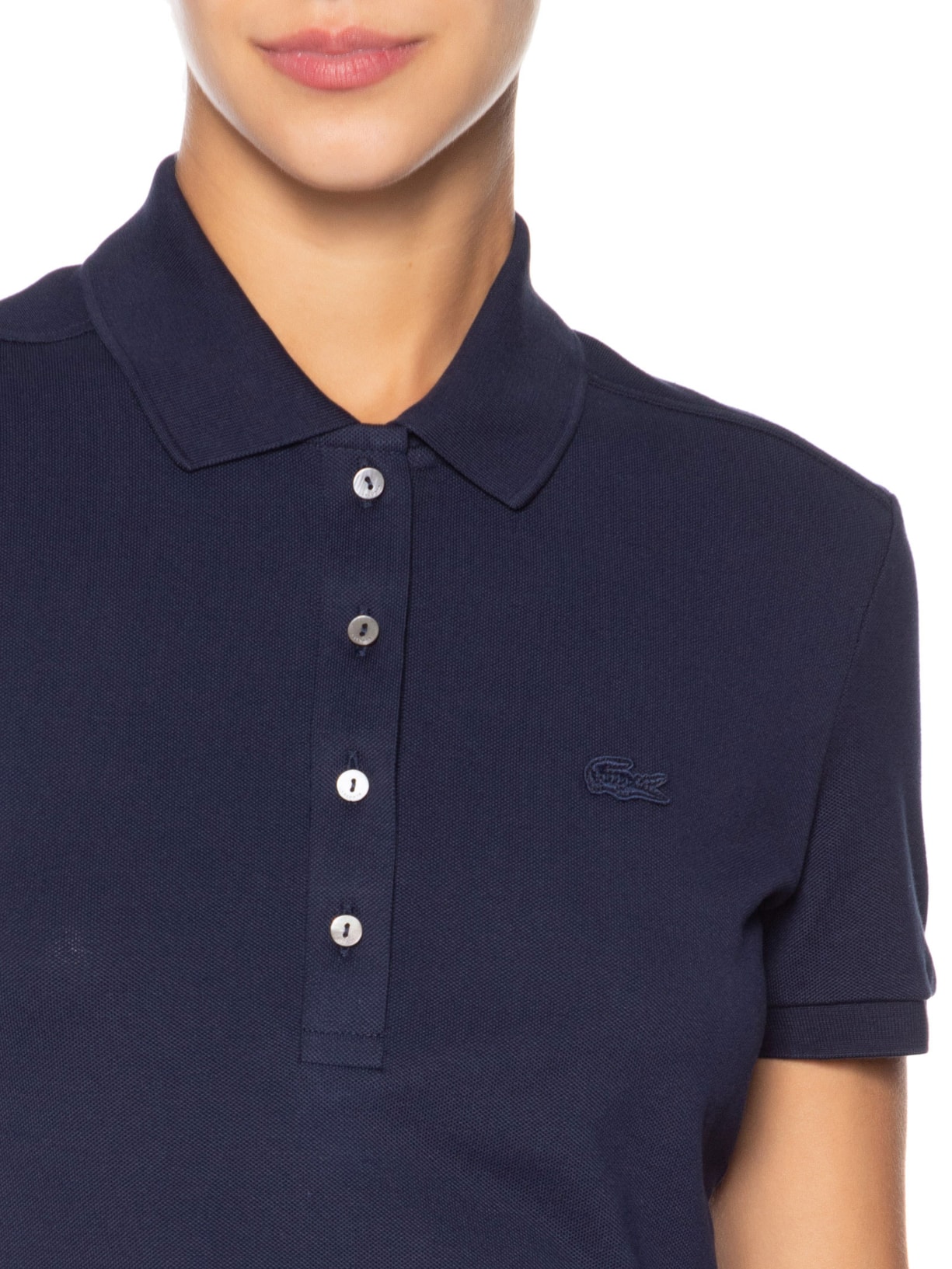Polo Feminina Piquet Azul Lacoste