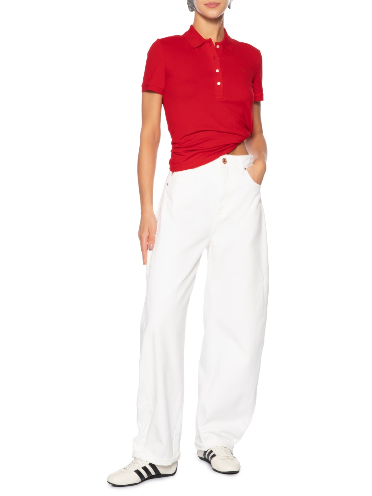 Polo Feminina Piquet Vermelho Lacoste