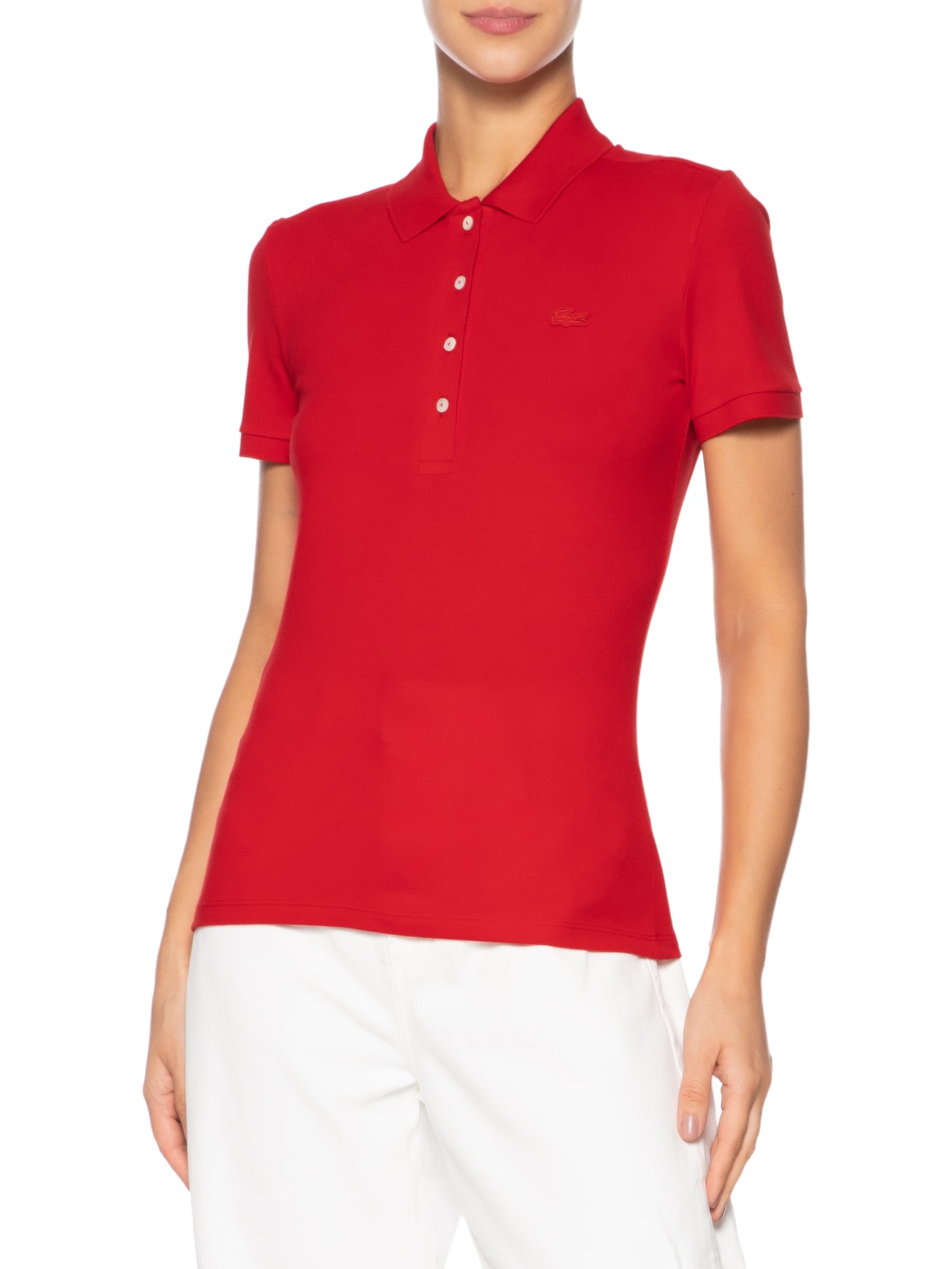 Polo Feminina Piquet Vermelho Lacoste