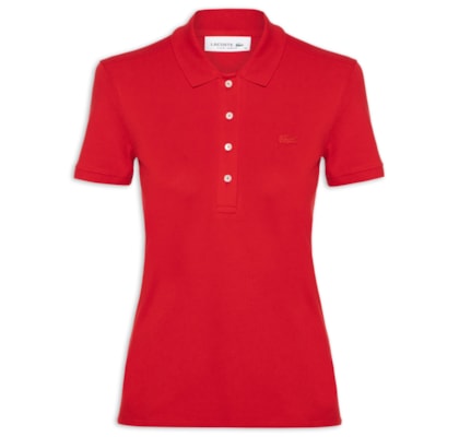 Polo Feminina Piquet - Vermelho