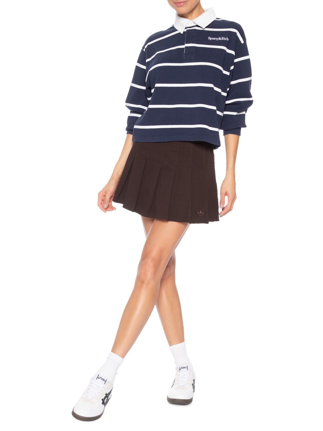 Polo Feminina Serif Logo Rugby Feminina Azul Sporty & Rich